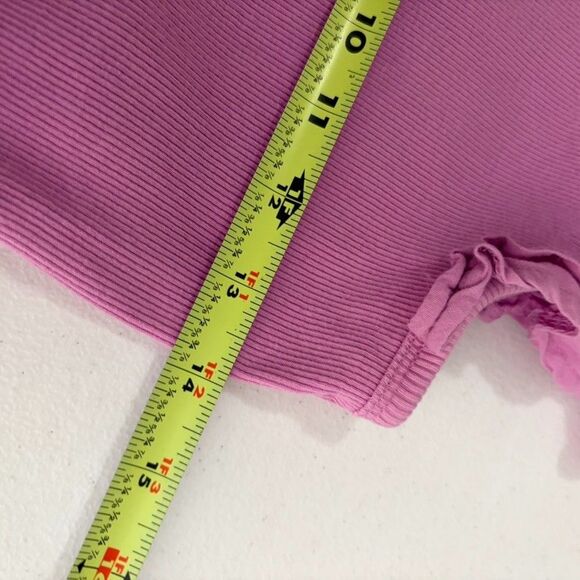 Old Navy Tank Top Women's Medium Purple Sleeveless Ruffle Ribbed Solid - Picture 8 of 9